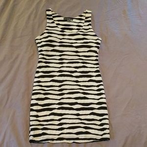 Forever21 Black and White Fitted Mini Dress
